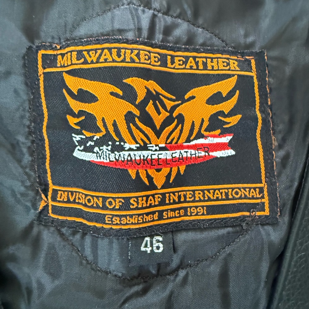 Milwaukee Leather Vest Mens 46 Motorcycle Black Patches Harley-Davidson Sturgis - Picture 2 of 13